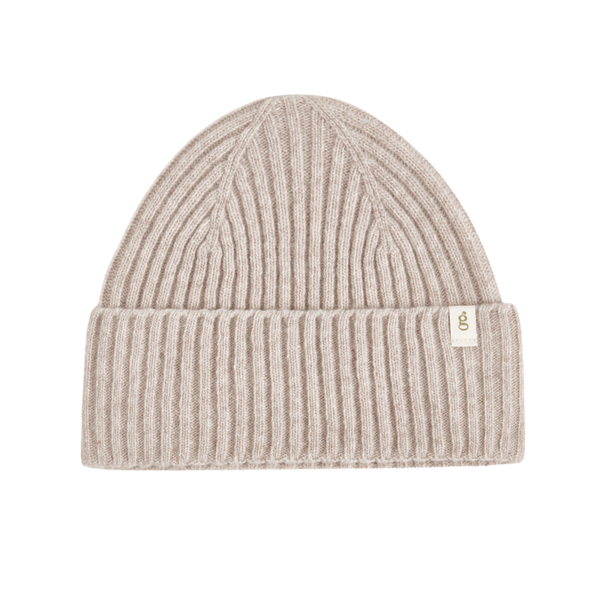 Wool knitted beanie - Oat