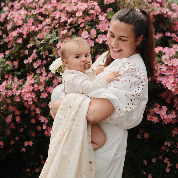 Mousseline coton bio - Smiley face