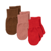 Filla mittens - Pack of 3 - Rose/Pecan/Scarlet