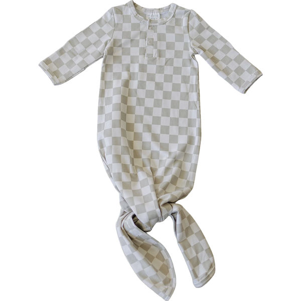 Gown - Taupe checkered