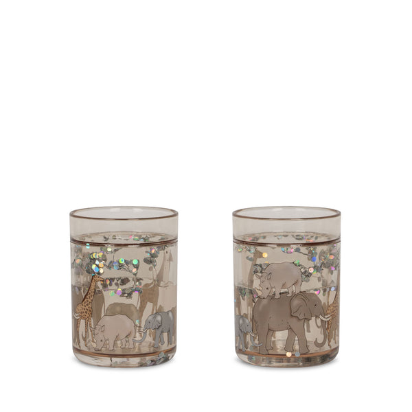 2 pack glitter cups - Safari