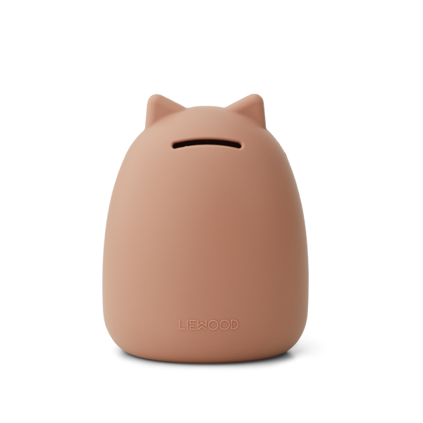 Tirelire en silicone - Chat - Rose foncé