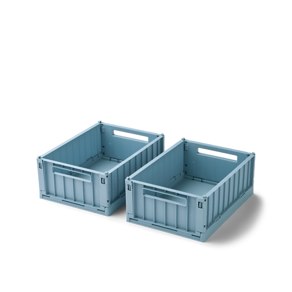 Boîtes de rangement MEDIUM - Pqt de 2 - Whale Blue