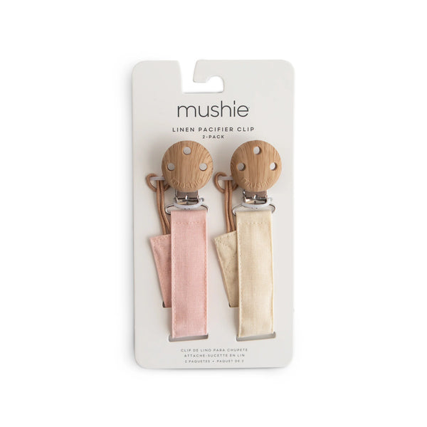 Attache-suce en lin - Paquet de 2 - Blush/Cream
