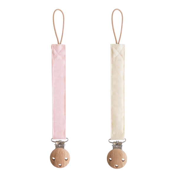 Attache-suce en lin - Paquet de 2 - Blush/Cream