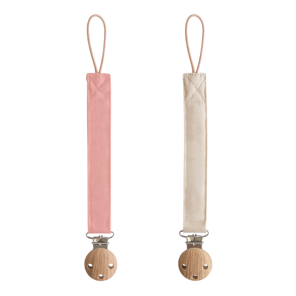 Attache-suce en lin - Paquet de 2 - Dusty rose/Shifting Sand