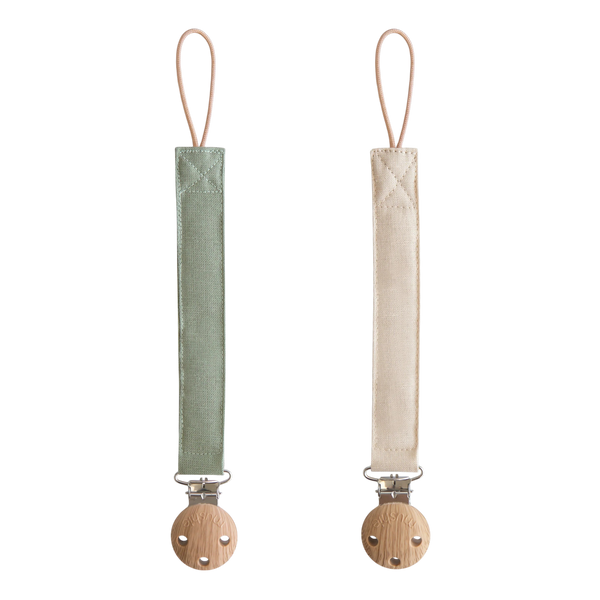 Attache-suce en lin - Paquet de 2 - Olive/Shifting Sand