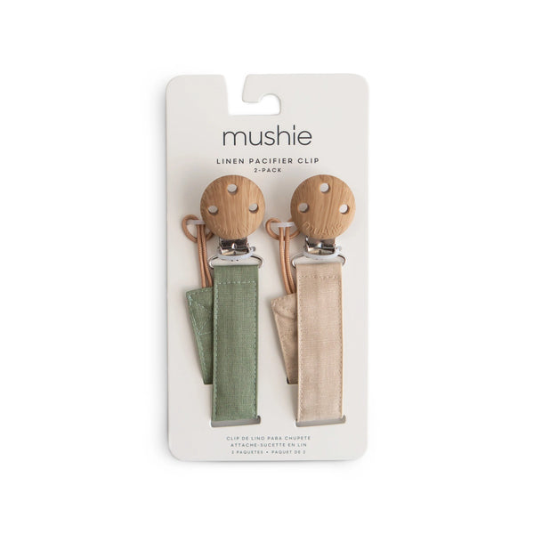 Attache-suce en lin - Paquet de 2 - Olive/Shifting Sand