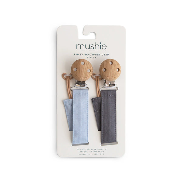 Attache-suce en lin - Paquet de 2 - Powder blue/Deep Sea