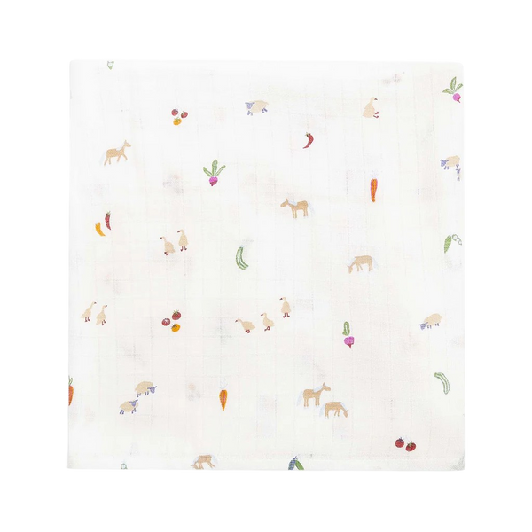 Couverture mousseline coton bio - Little Farm