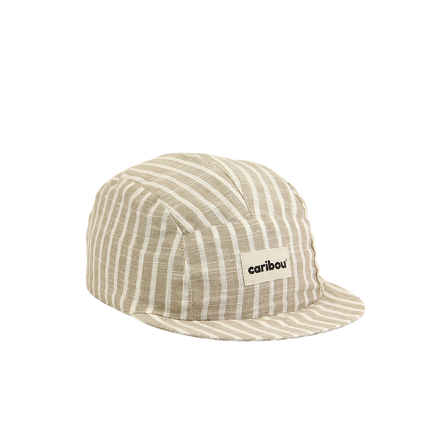Linen cap - Natural stripe