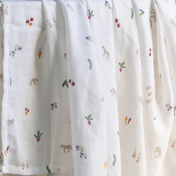 Couverture mousseline coton bio - Little Farm