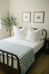 Courtepointe lit simple - Dusty blue gingham