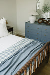 Courtepointe lit simple - Dusty blue gingham