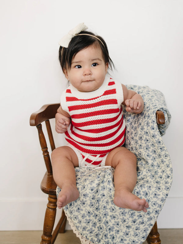 Red stripe bloomer tank set