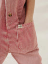 Red stripe overalls