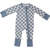 Bamboo zipper - Blue checkered