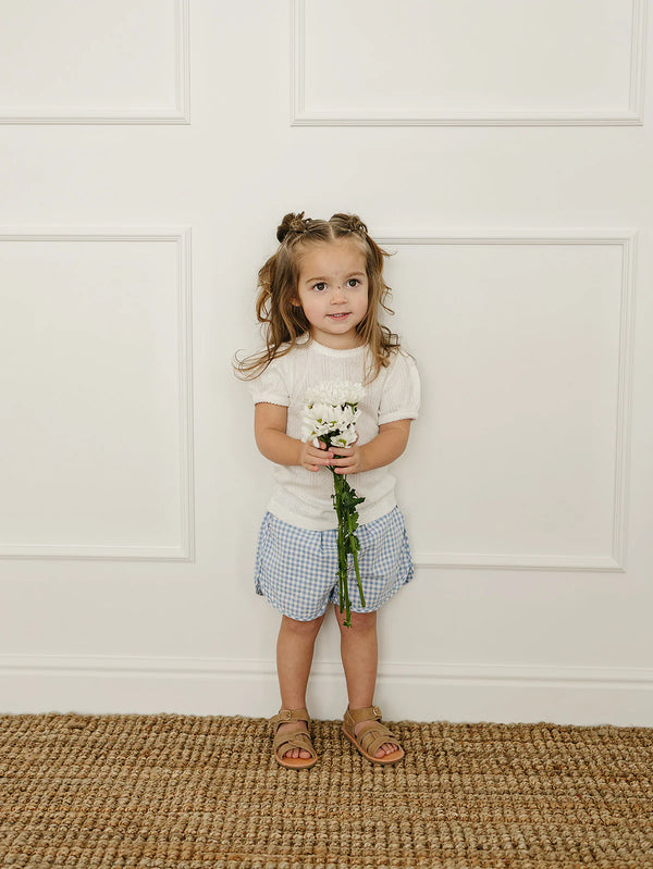 Shorts - Gingham bleu pâle