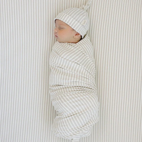 Swaddle blanket - Taupe stripe