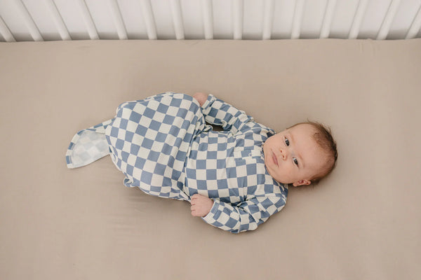 Bamboo gown - Blue checkered