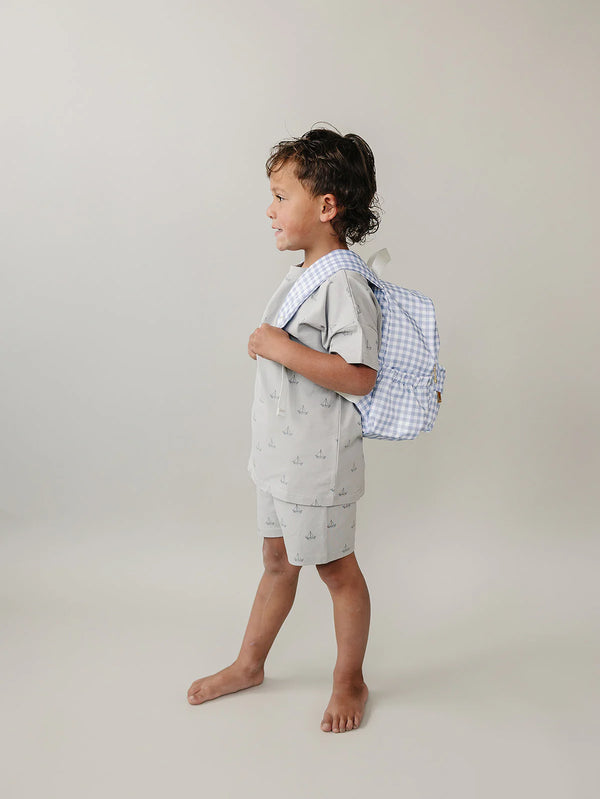 Mini backpack - Blue gingham