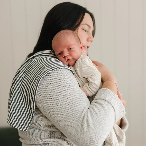 Bavoir d'épaule - Green stripes