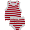 Red stripe bloomer tank set