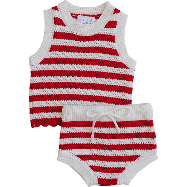 Ensemble 2 pièces en maille - Red stripe