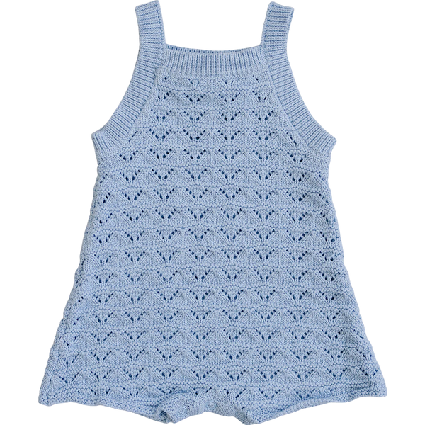 Barboteuse en maille - Bleue