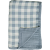 Courtepointe lit simple - Dusty blue gingham