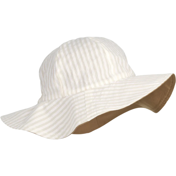 Chapeau réversible en lin - stripe white/sandy