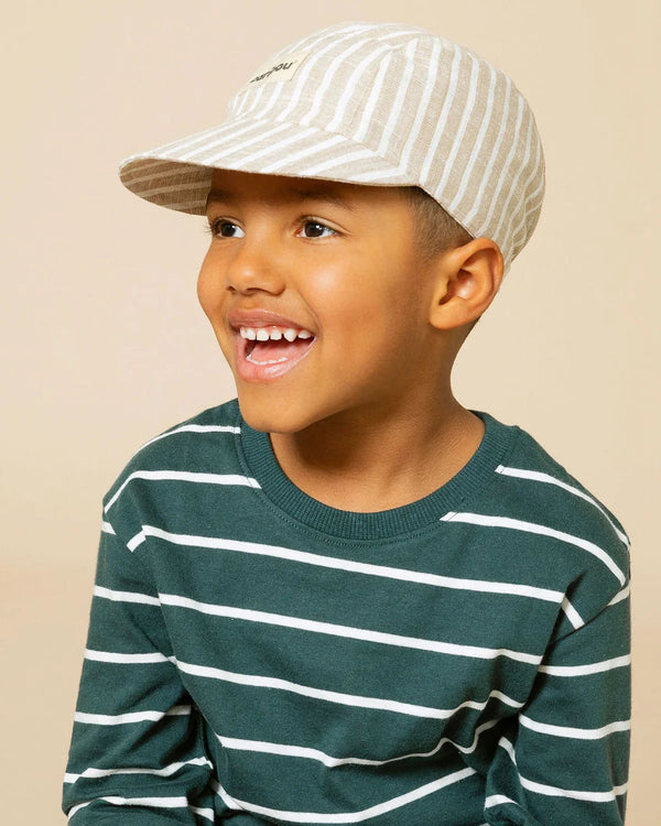 Casquette en lin - Rayé naturel