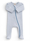 Pyjama à zip - Rayures dusty blue