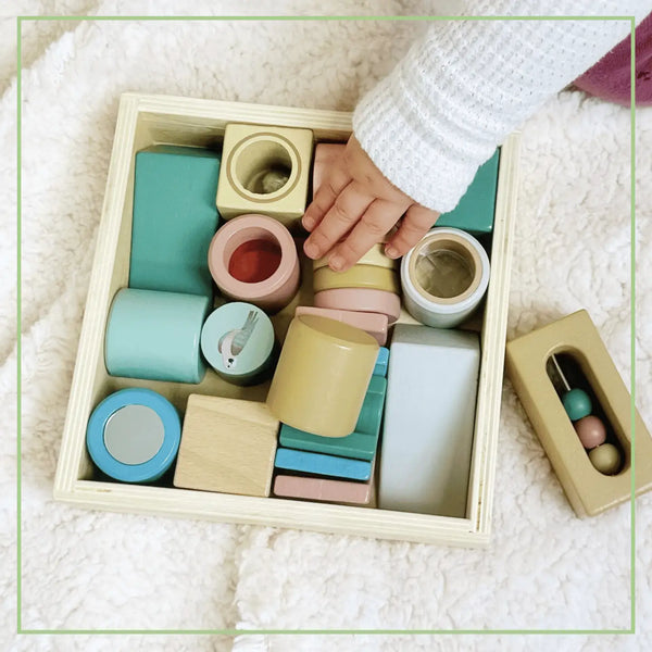 Blocs D'activité En Bois 15 Pièces - Blocs Sensoriels Interactifs