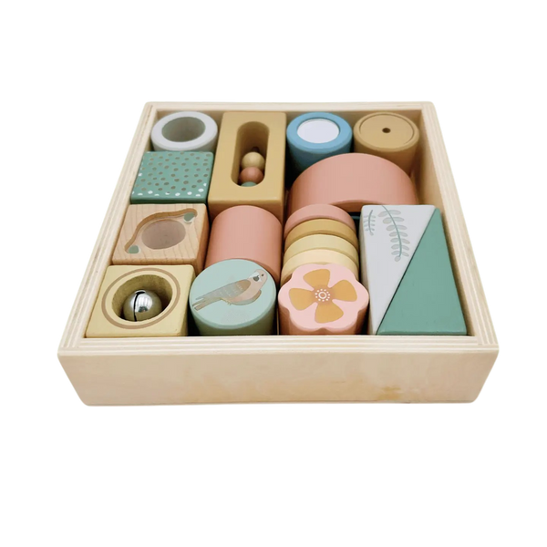 Blocs D'activité En Bois 15 Pièces - Blocs Sensoriels Interactifs