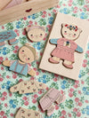 Wooden teddy dress up animal