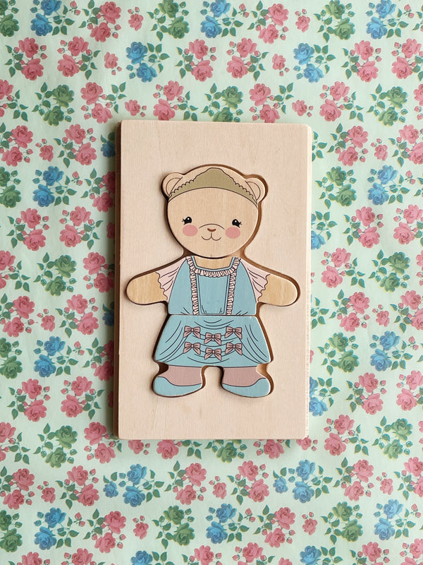 Wooden teddy dress up animal