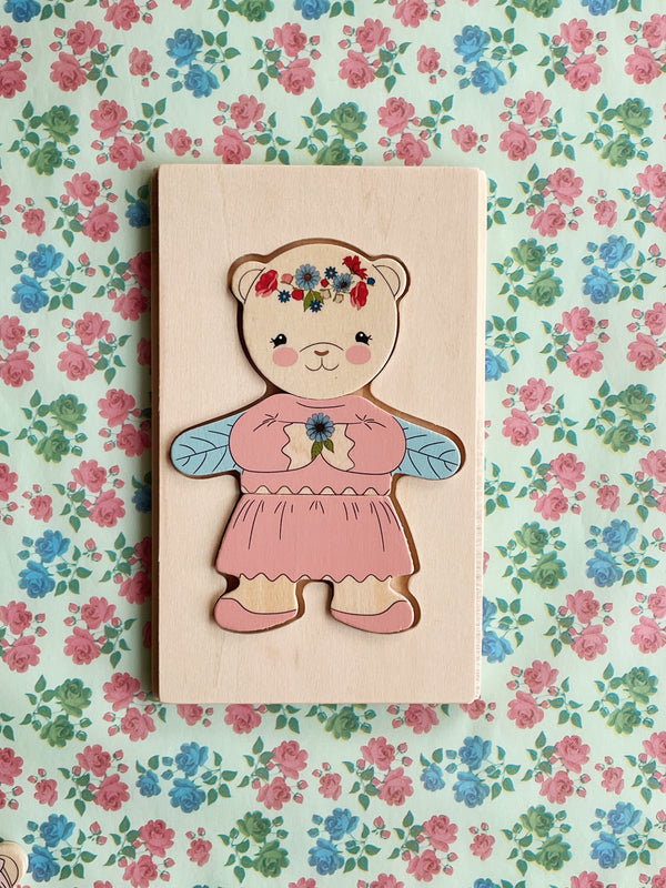 Wooden teddy dress up animal