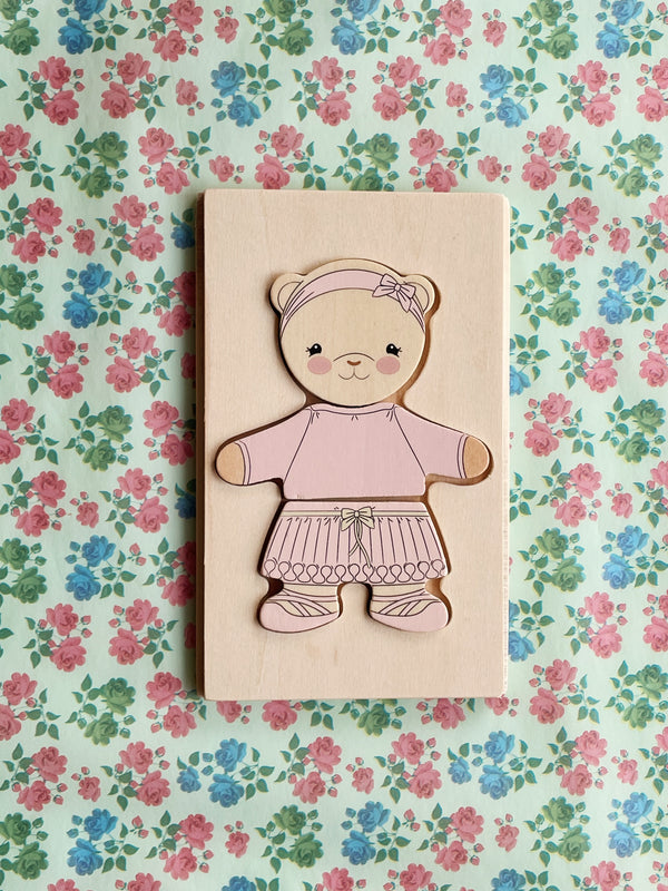 Wooden teddy dress up animal