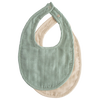 Muslin bib 2-pack - Roman green / Fog 