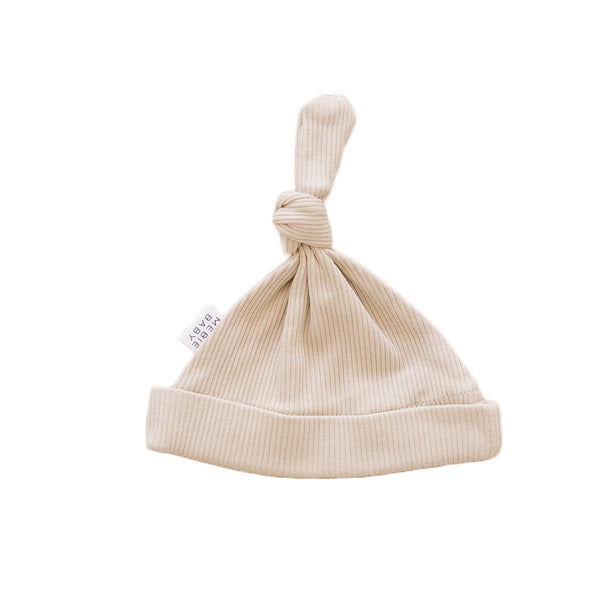 Organic ribbed knot hat - Oatmeal