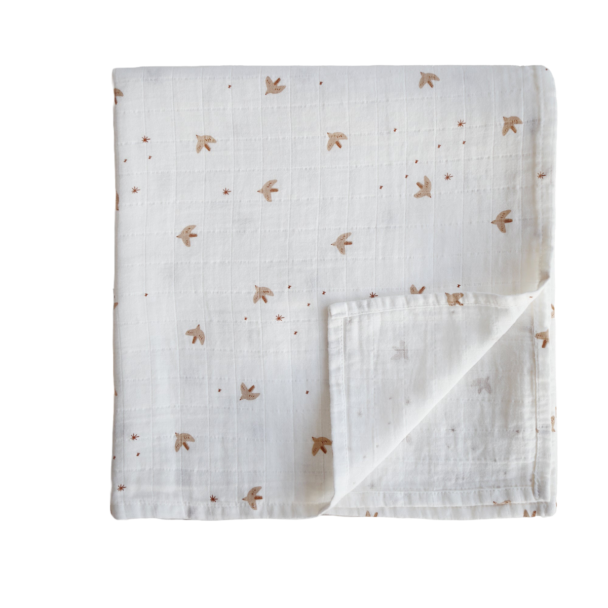 ZOLLNER Couverture Bébé En Mousseline Coton 120x120 Cm - 2 Plis Motif Cœur
