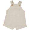 Oatmeal linen short overalls