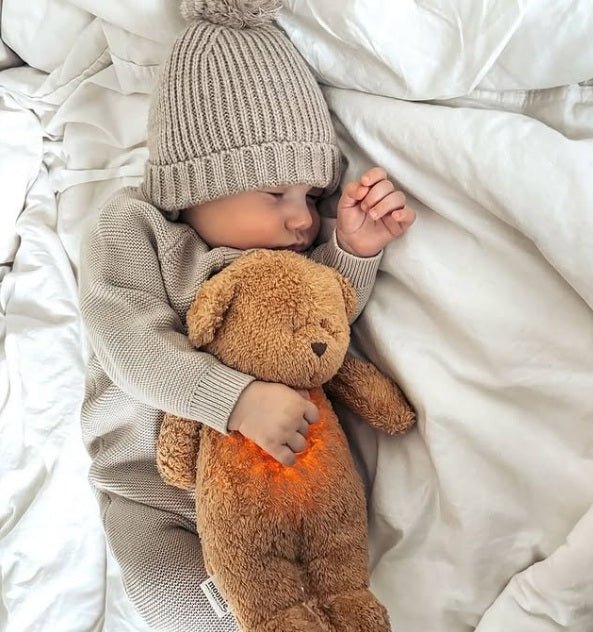 Peluche ours avec lampe et son - Cappuccino