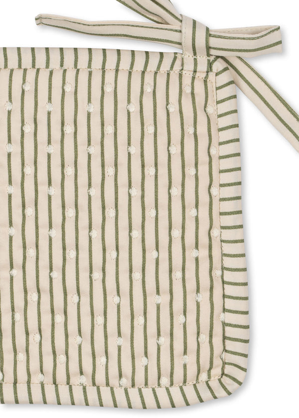 Quilted bed pocket - Tea stripe