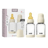 Biberon en verre avec tétine latex - 120ml - Paquet de 2 - Ivory