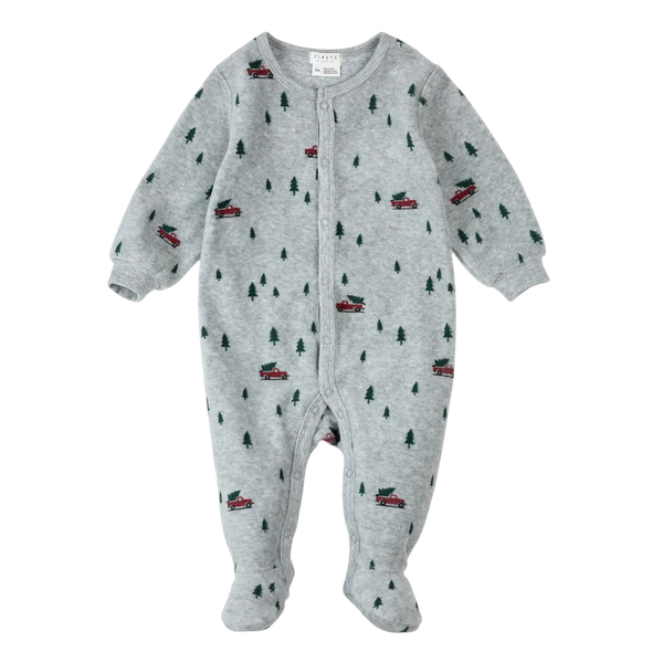 Velour Festive Truck on Heather Grey Sleeper