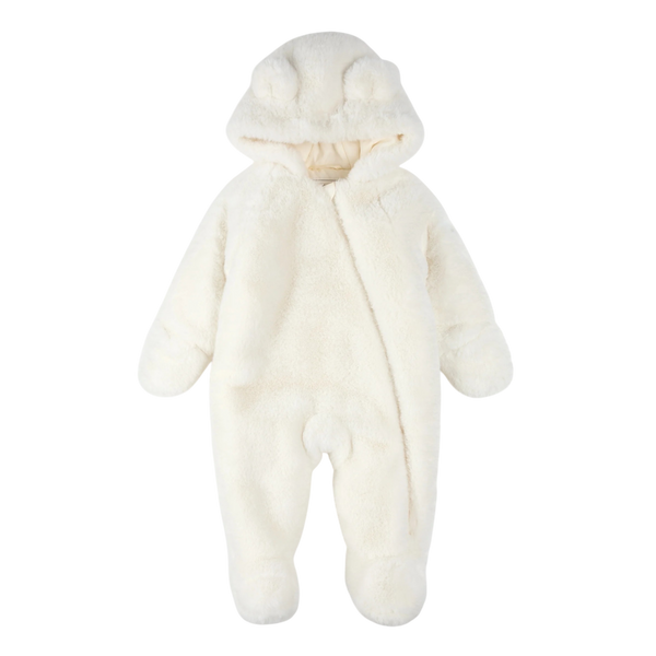 Combinaison d'ours en peluche blanc cassé