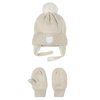 Tuque et mitaines d'hiver taupe clair