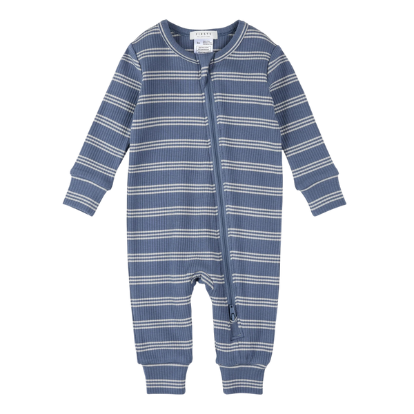 Pyjama à rayures bleu en modal côtelé